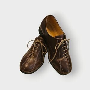 Florsheim Leather Lace-Up Shoes – Size 10.5 M – Brown with Sheepskin Lining